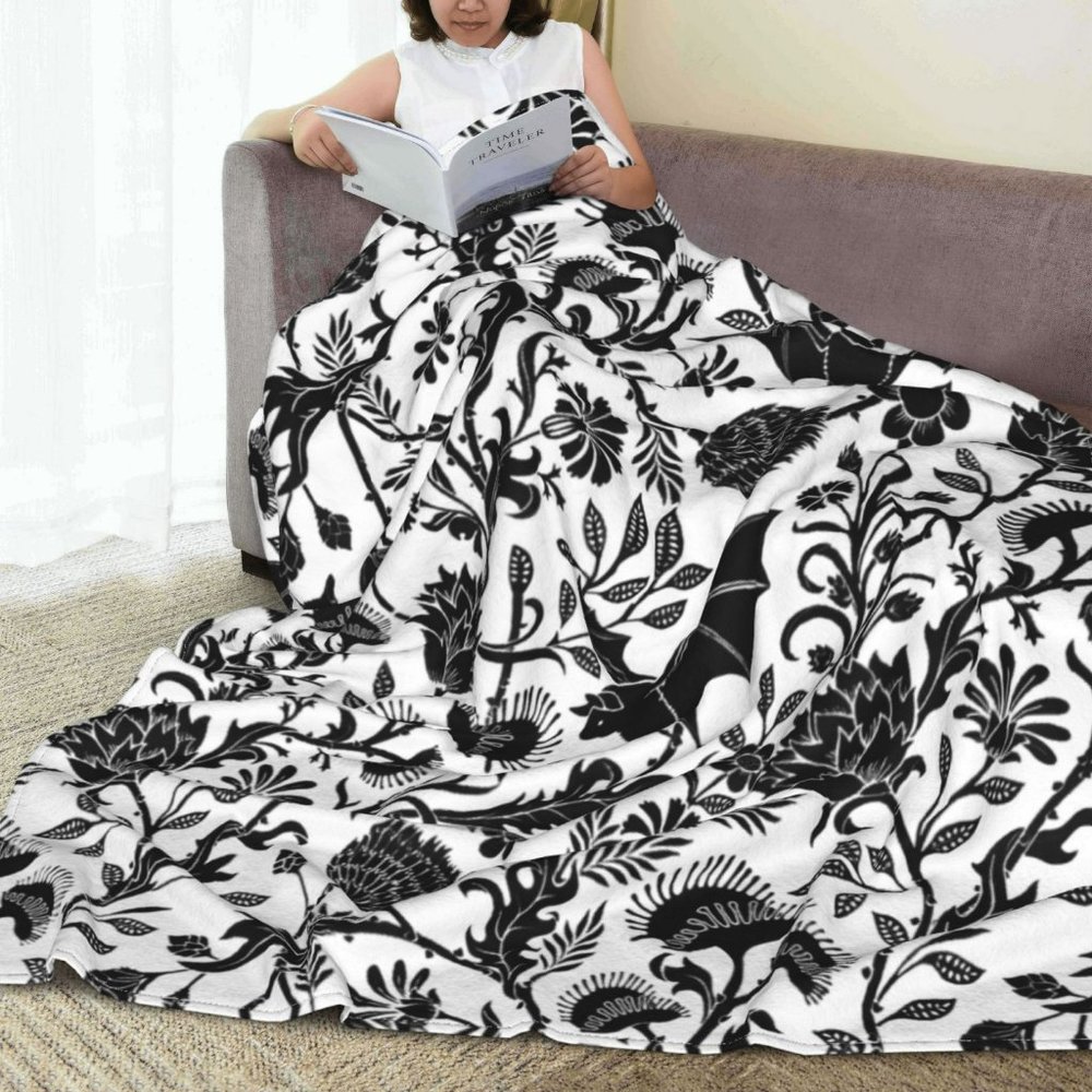 Bat Stuff Throw Blanket Cozy Plush Warm Halloween Blankets